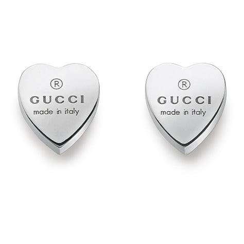 gucci trademark earrings|gucci sterling silver heart earrings.